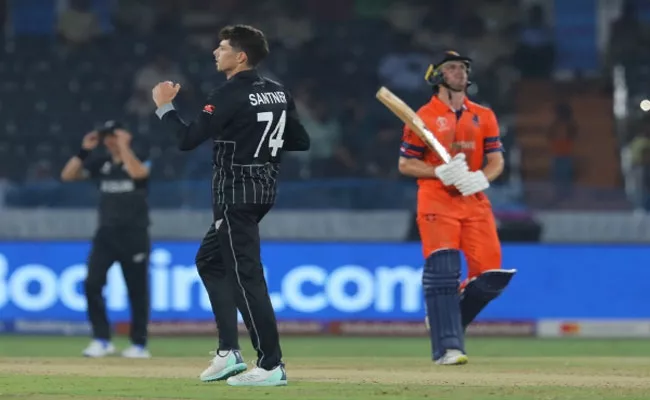 NZ VS NED: Mitchell Santner Takes The First 5 Wicket Haul Of 2023 WC - Sakshi