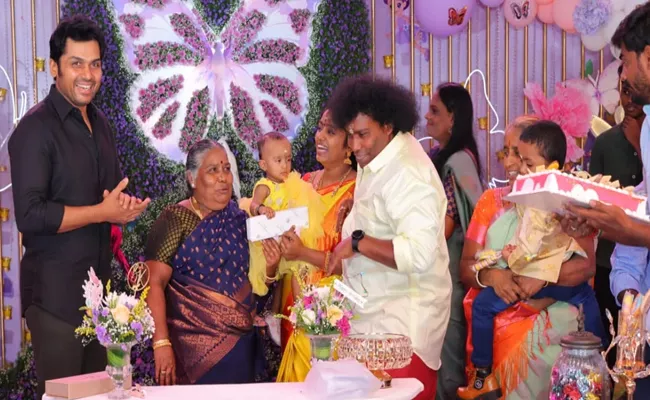 Kollywood Star Comedian Yogi Babu Daughter Birthday Celebrations - Sakshi