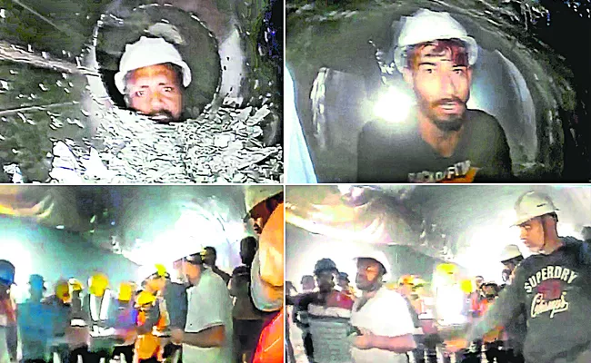 Uttarkashi tunnel collapse: First visuals of trapped workers emerge - Sakshi