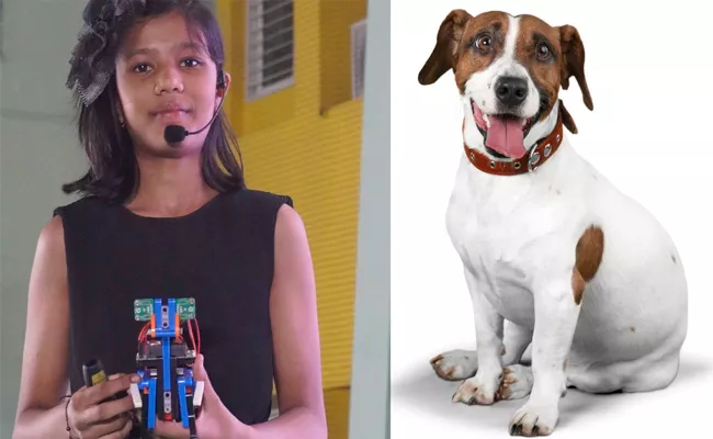 Netrha Sigh With Her Robotic Pet And Real Pet - Sakshi