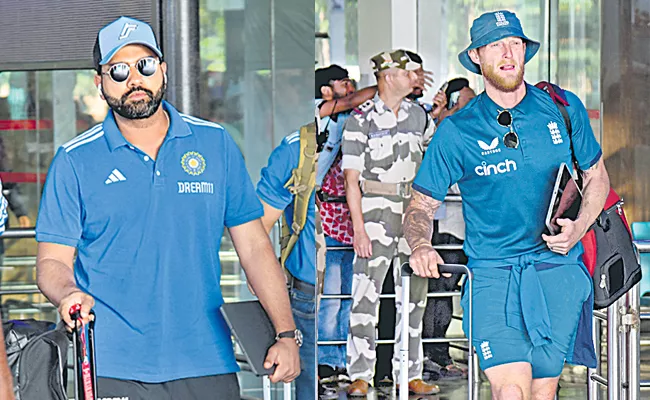 India and England teams reached Vizag on Tuesday evening - Sakshi