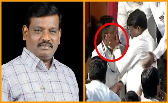 BJP MLA Sunil Kamble slaps on-duty police constable - Sakshi