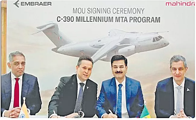 Embraer And Mahindra Announce Collaboration On C-390 Medium Transport Aircraft - Sakshi