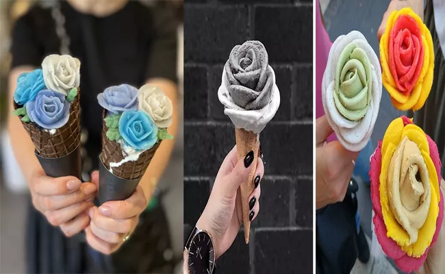 This Store In Kyoto Makes Ice Cream Cones That Look Flower Bouquet - Sakshi