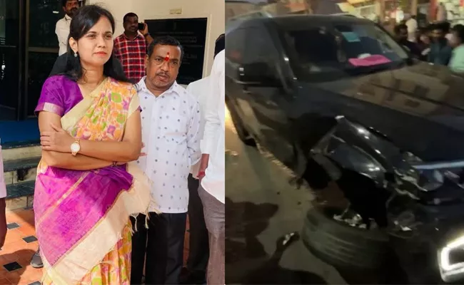 road accident to mla lasya nanditha - Sakshi