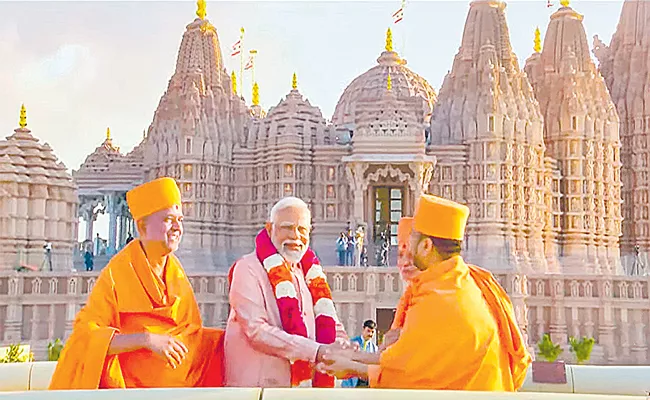 BAPS temple: PM Narendra Modi inaugurates UAE first Hindu stone temple - Sakshi
