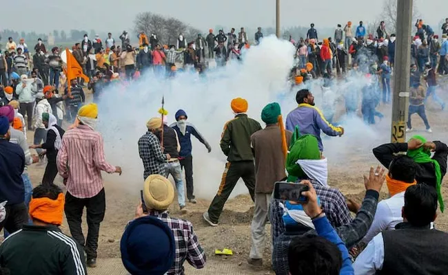 Farmers Protest At Haryana Shambhu Border - Sakshi