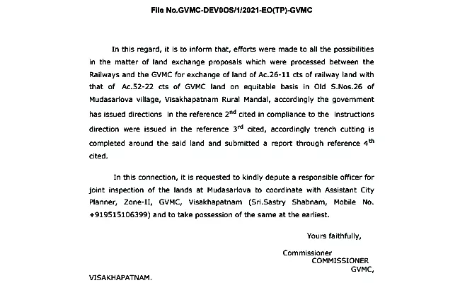 Minister Ashwini Vaishnav false allegations of not handing over 52 acres to Railways - Sakshi