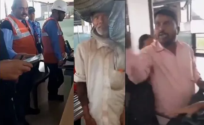 Bengaluru metro refuses to allow farmer inside Video Viral - Sakshi