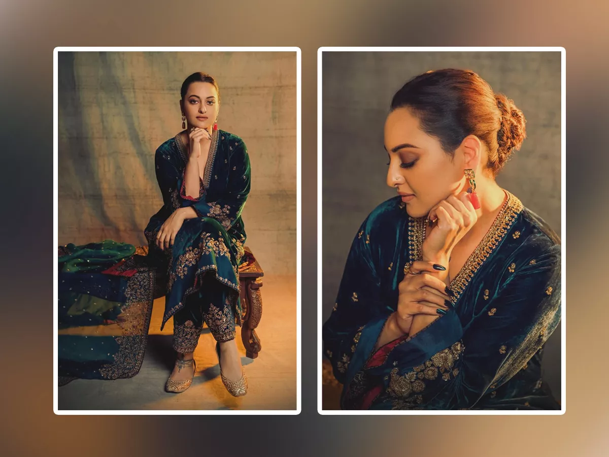 Bollywood Beauty Sonakshi Sinha Looks Stunning In Velvet Dress