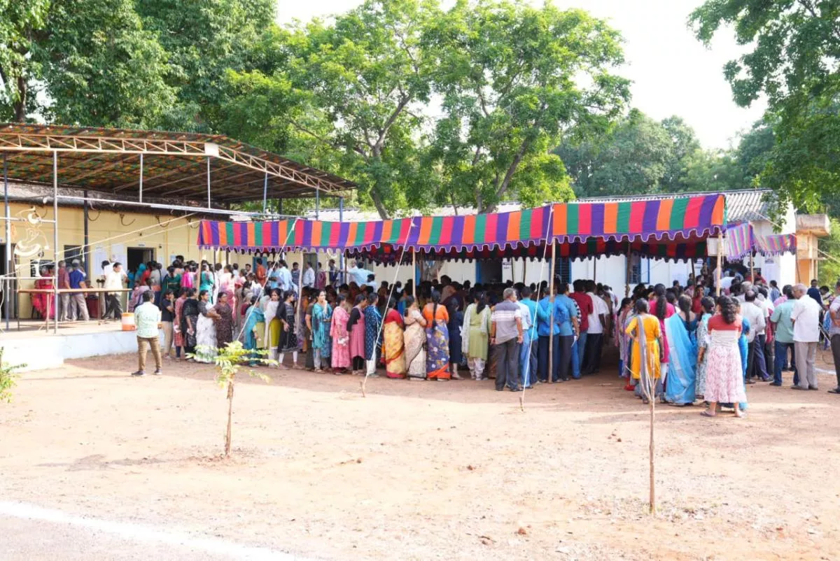 AP Elections Voters at Polling Stations Photos